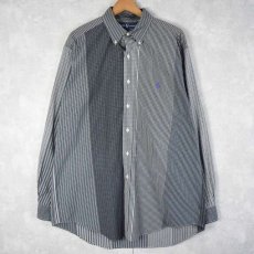 画像1: Ralph Lauren "CLASSIC FIT" チェック柄 クレイジーパターン コットンボタンダウンシャツ L (1)