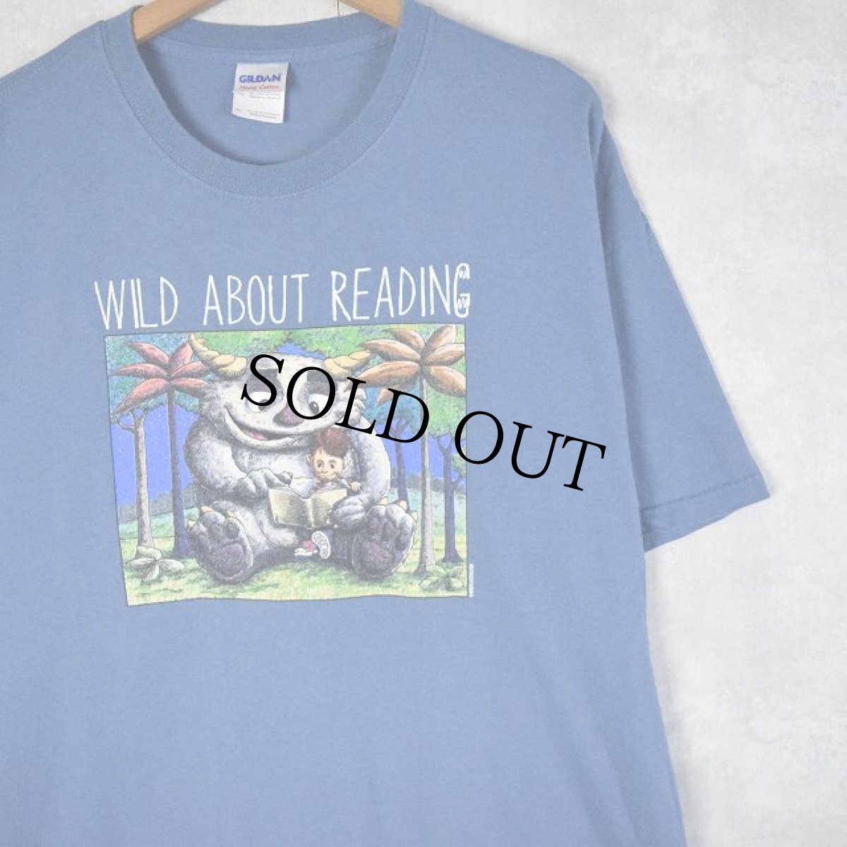 画像1: "WILD ABOUT READING" 絵本パロディプリントTシャツ XL (1)