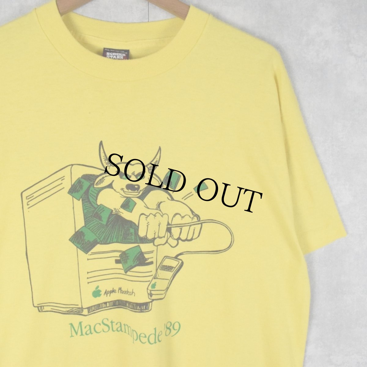 画像1: 80's Apple USA製 "MacStampede" イラストプリントTシャツ XL (1)