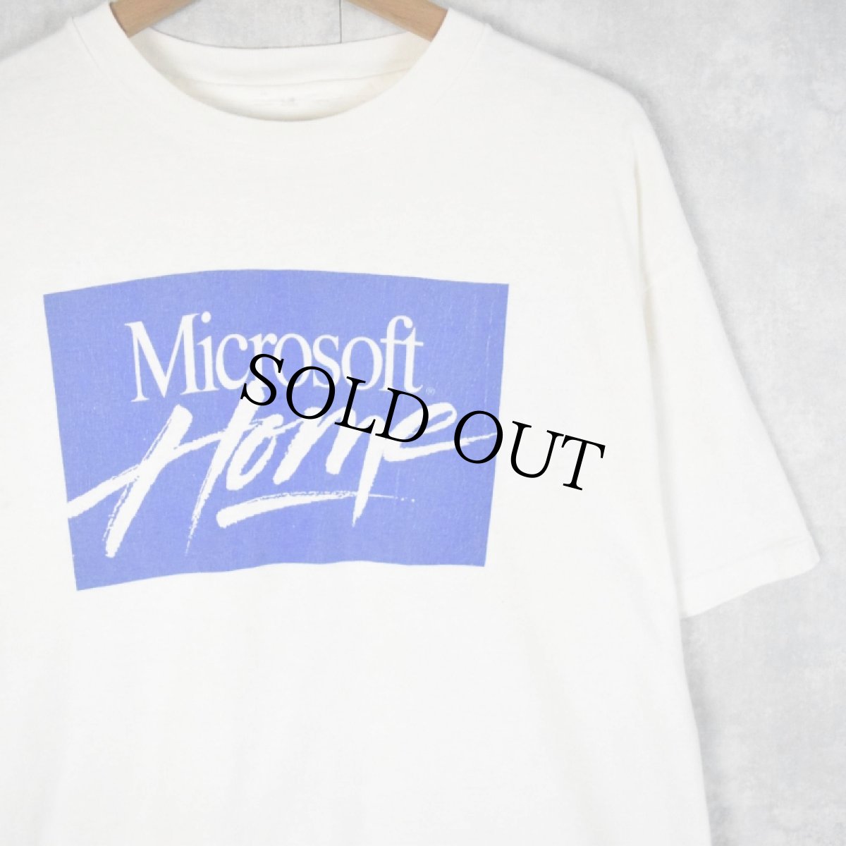 画像1: 90's Microsoft コンピューター企業 ロゴプリントTシャツ (1)