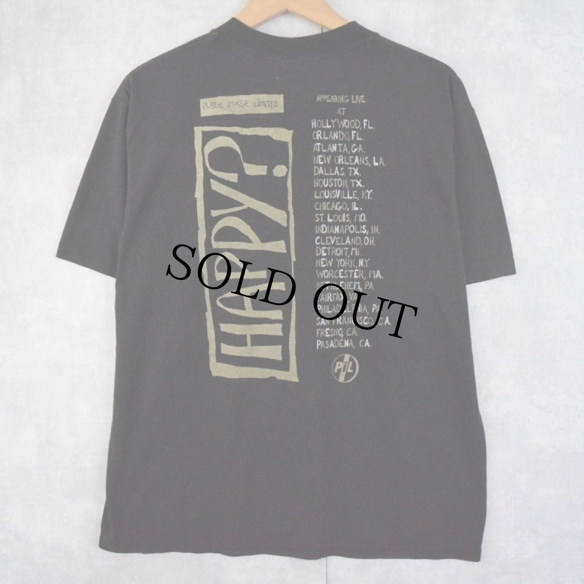画像2: 80's PUBLIC IMAGE LIMITED USA製 "HAPPY?"  ロックバンドTシャツ BLACK (2)