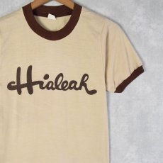 画像1: 70's USA製 "Hialeah" リンガーTシャツ S (1)