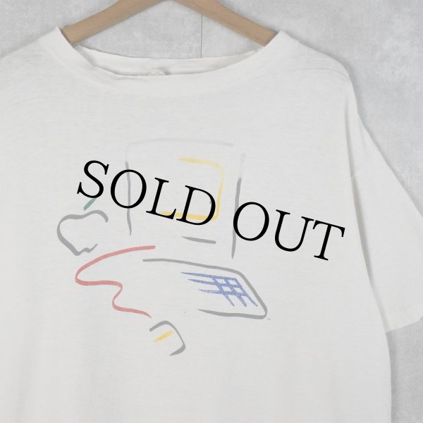 90s ビンテージtシャツ Apple 企業　XL 古着　ビンテージ 90s 90年代 アップル マック 半袖 白 ホワイト 企業 テック