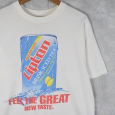 画像1: 90's Lipton USA製 "FEEL THE GREAT NEW TASTE." 飲料メーカー プリントTシャツ XL (1)