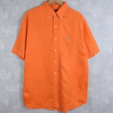 画像1: POLO Ralph Lauren "ELLINGTON" シルク×リネン ボタンダウンシャツ L (1)