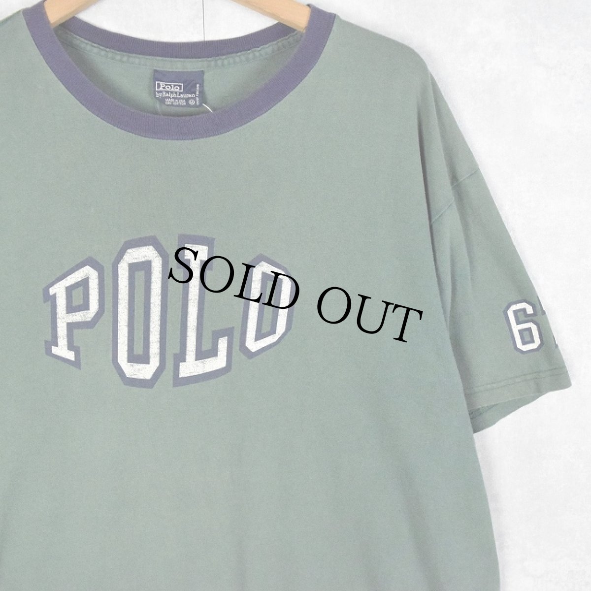 画像1: 90's POLO Ralph Lauren USA製 "POLO" ロゴプリントTシャツ M (1)