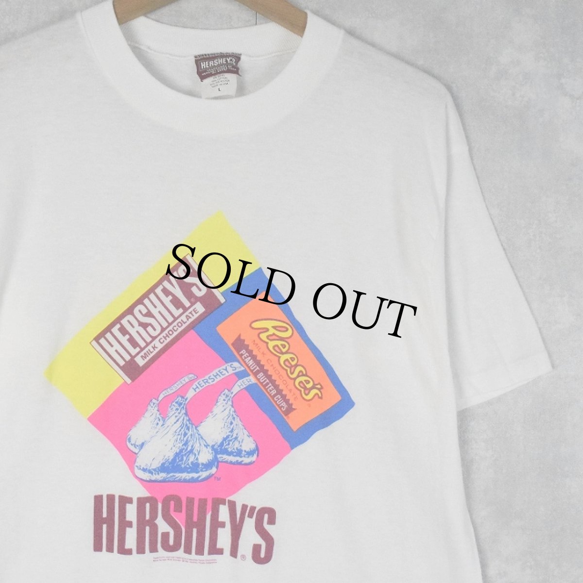 画像1: 90's HERSHEY'S USA製 お菓子企業プリントTシャツ L (1)