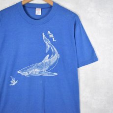 画像1: 80's USA製 サメイラストプリントTシャツ L (1)