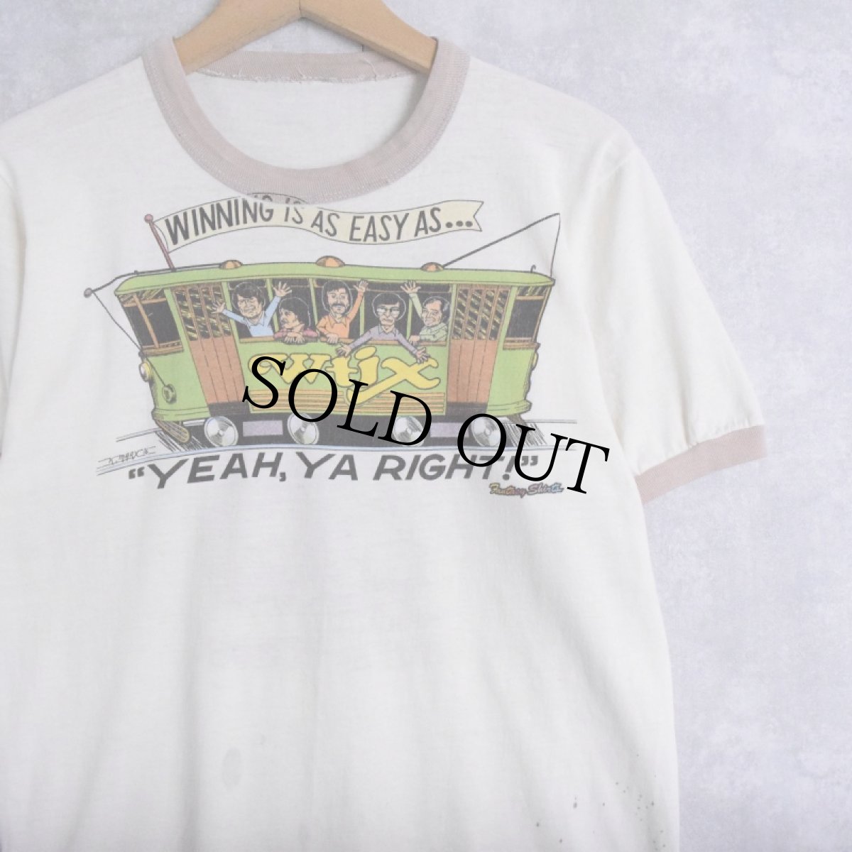 画像1: 70's THE BEATLES × Wtix "Winning Is As Easy As..." バンドプリントリンガーTシャツ (1)