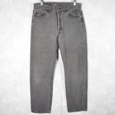 画像1: 90's Levi's 501 USA製 サルファブラックデニムパンツ W32 (1)