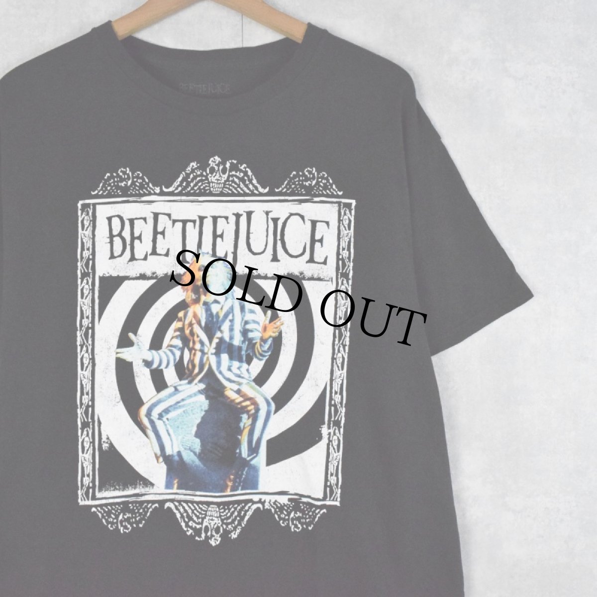 画像1: BEETLEJUICE ホラーコメディ映画 プリントTシャツ BLACK L (1)