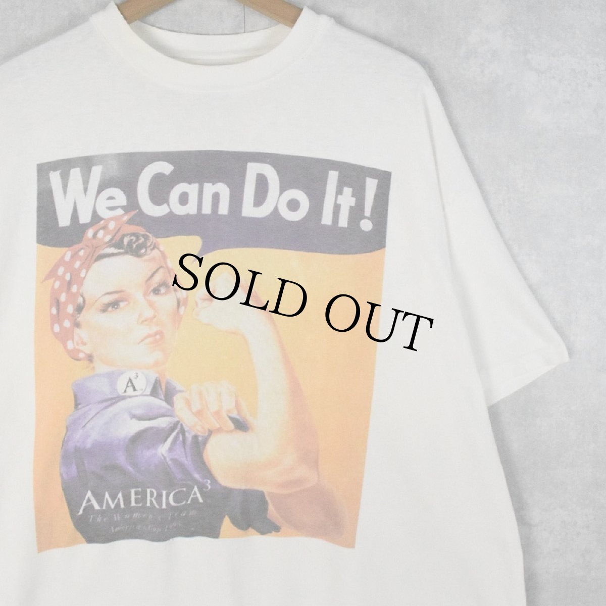 画像1: 90's Rosie The Riveter USA製 "We Can Do It!" 第二次世界大戦 ポスタープリントTシャツ XL (1)