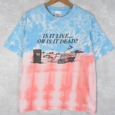 画像1: 90's GRATEFUL DEAD USA製 "IS IT LIVE... OR IS IT DEAD ?" パロディプリント ロックバンド タイダイTシャツ L (1)