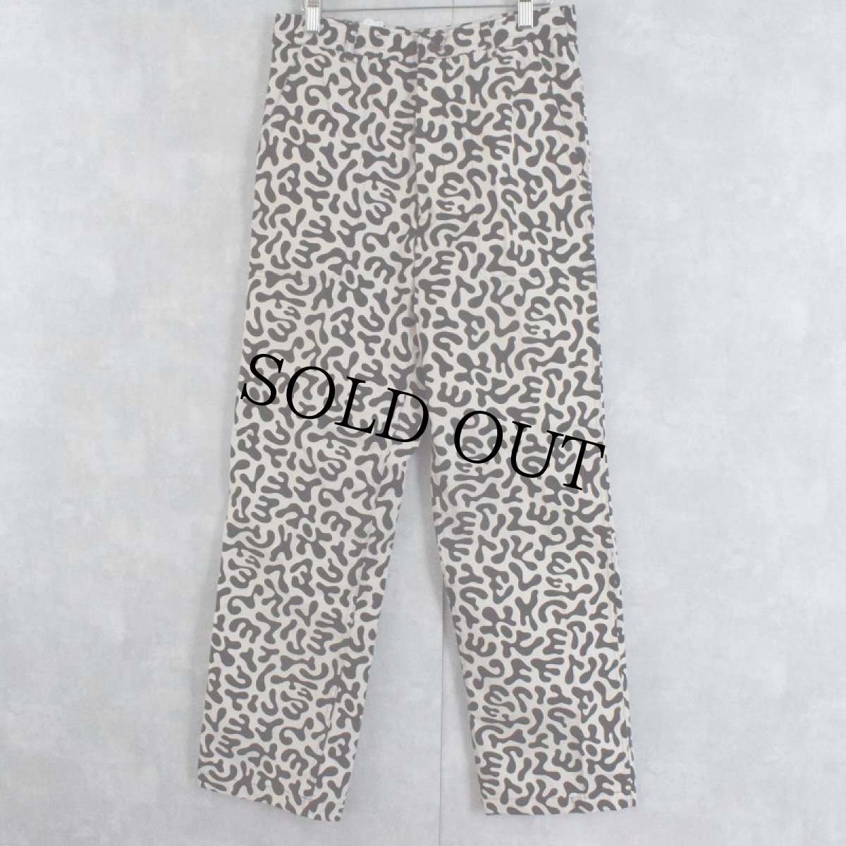 画像1: 70's 韓国 学生軍事訓練用 バクテリア迷彩 HBTパンツ W29 (1)