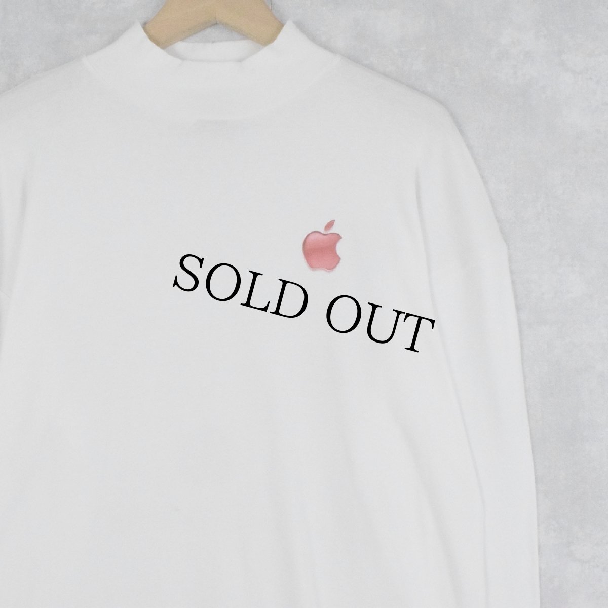 画像1: 【SALE】 Apple USA製 ロゴプリント モックネックロンT L (1)