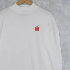画像1: 【SALE】 Apple USA製 ロゴプリント モックネックロンT L (1)
