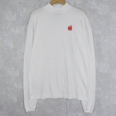 画像2: 【SALE】 Apple USA製 ロゴプリント モックネックロンT L (2)