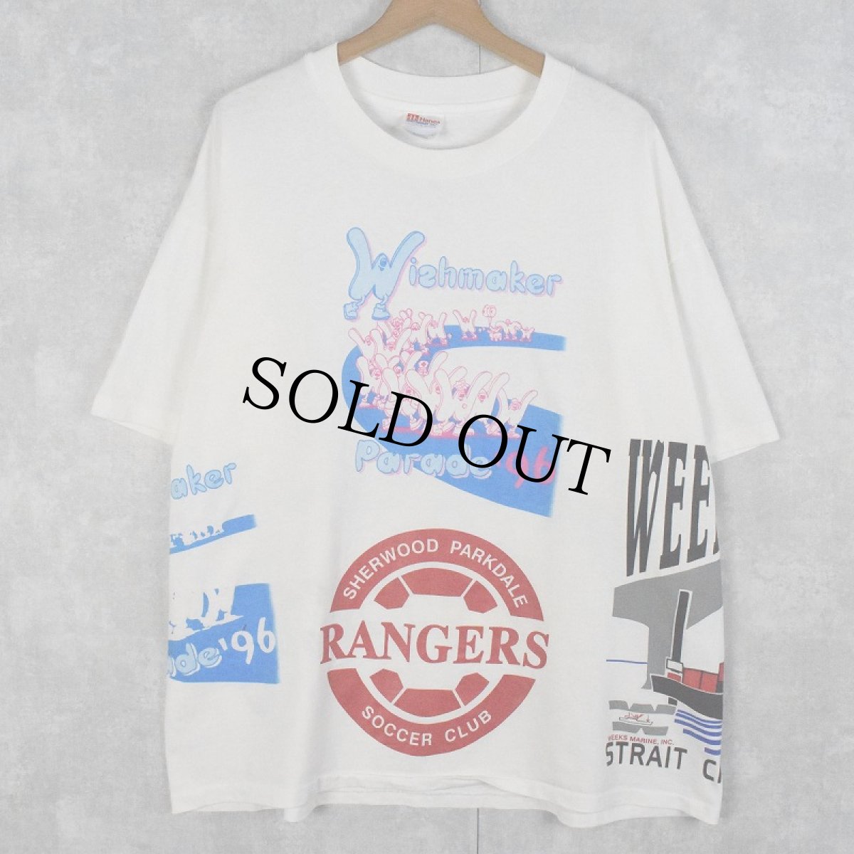 画像1: 90's USA製 試し刷り ロゴプリントTシャツ XL (1)