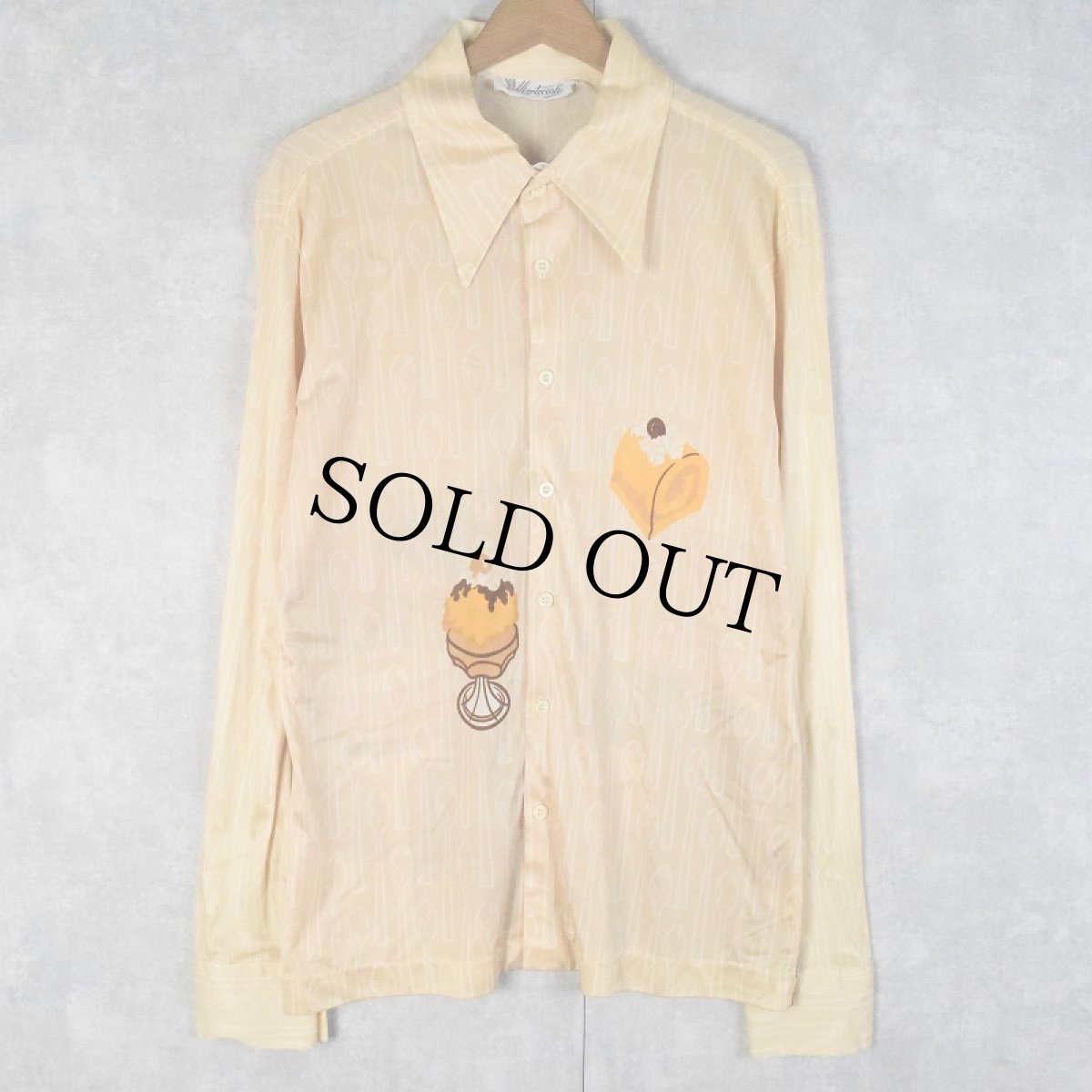 画像2: 70's Montecarlo スイーツ柄プリントシャツ (2)