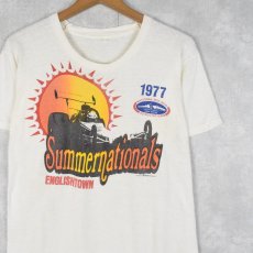 画像1: 70's National Hot Road Association USA製 カーレースプリントTシャツ L (1)