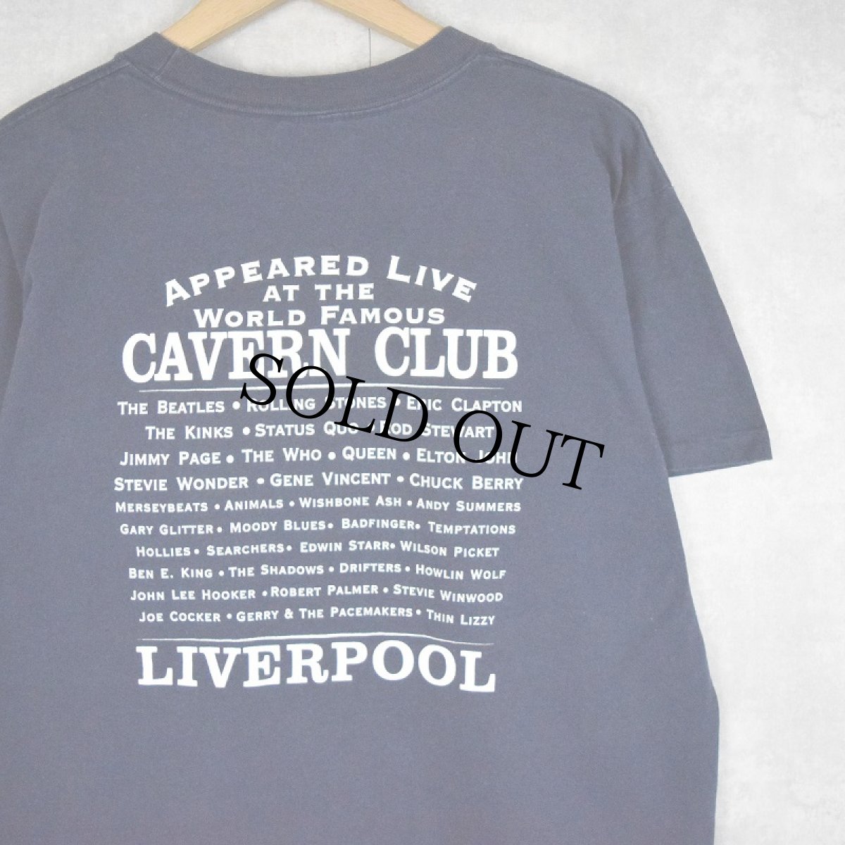 画像2: 90's THE CAVERN CLUB ライブハウスプリントTシャツ NAVY L (2)