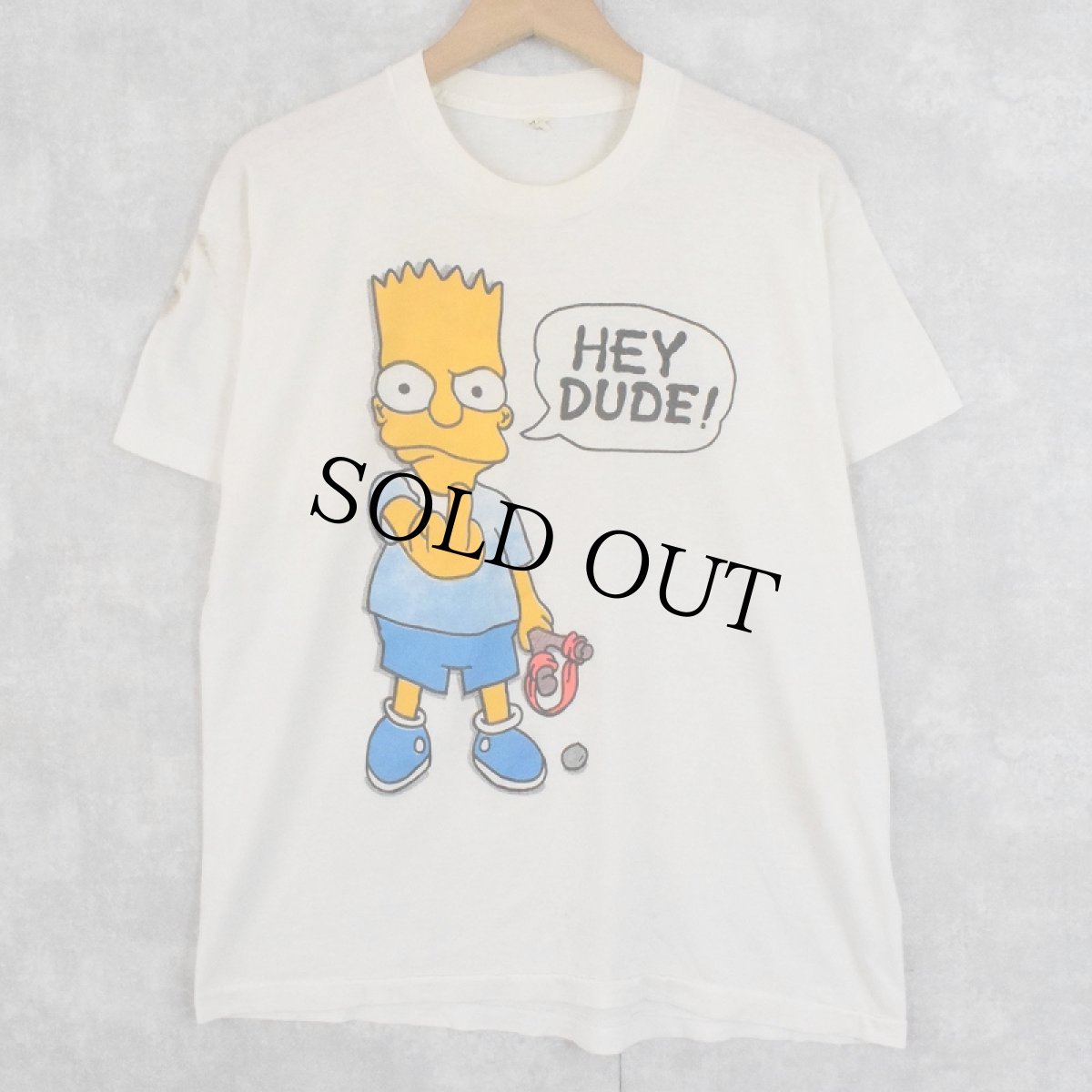 画像1: 80's THE SIMPSONS USA製 "HEY JUDE!" キャラクタープリントTシャツ XL (1)