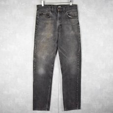 画像1: 90's Levi's 505 USA製 "サルファブラック" ブラックデニムパンツ W31 (1)