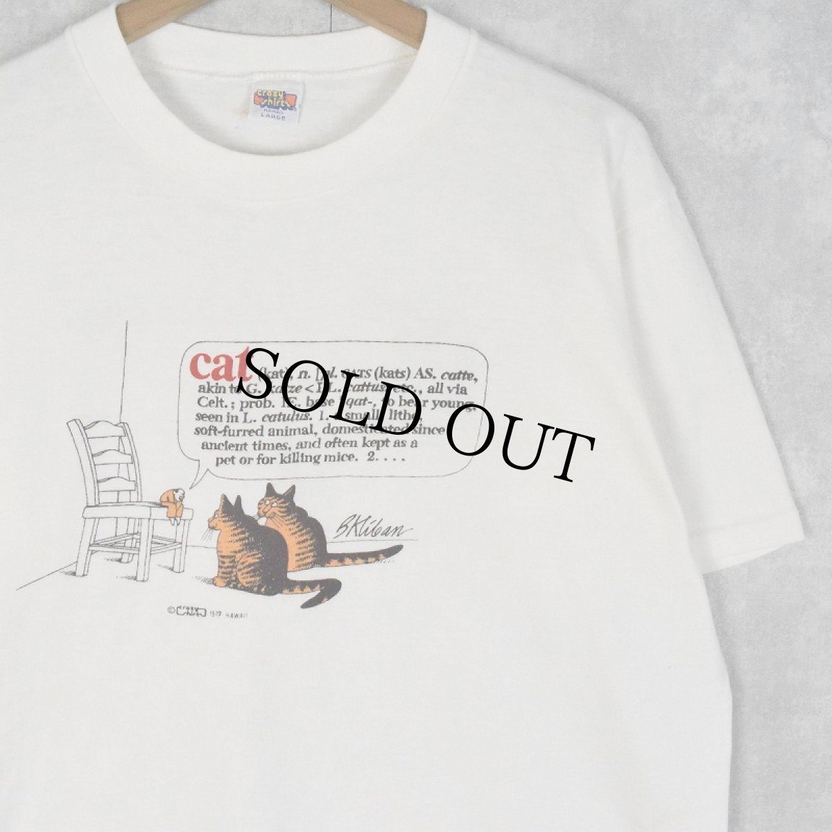 画像1: 80〜90's Crazy Shirts HAWAII 猫プリントTシャツ L (1)