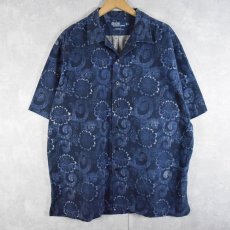画像1: POLO Ralph Lauren "CALDWELL" 花柄 リネン×コットン オープンカラーシャツ XL (1)