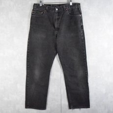 画像1: 2000's Levi's 505 USA製 "サルファブラック" ブラックデニムパンツ W35 (1)