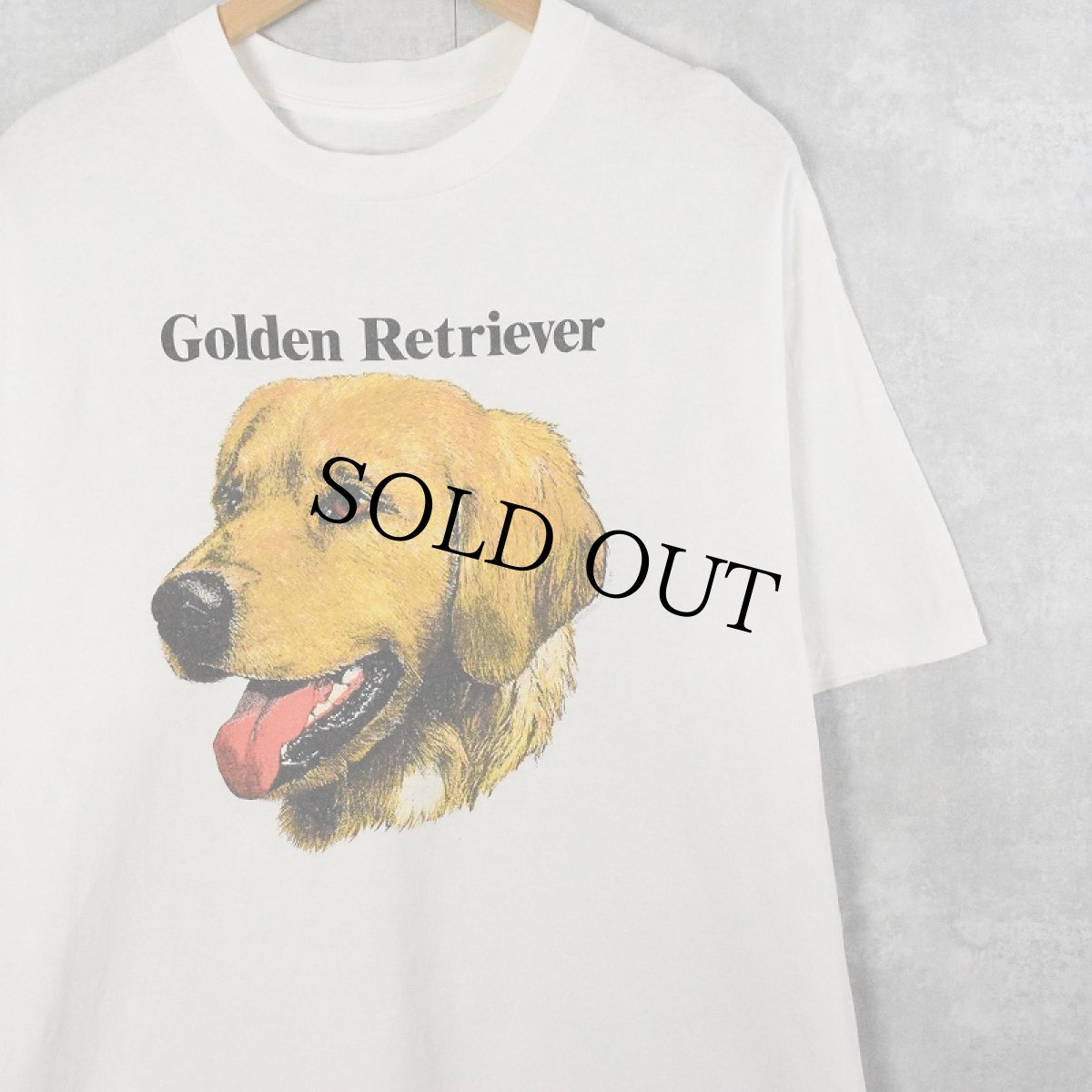 画像1: 90's "Golden Retriever" 犬プリントTシャツ (1)