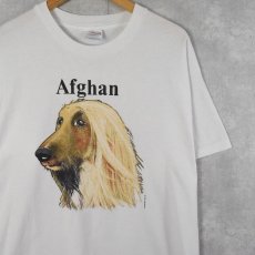 画像1: 90's USA製 "Afghan" 犬プリントTシャツ L (1)