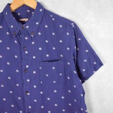 画像1: 【SALE】 KAPITAL エレファントブランド総柄 ボタンダウン コットンシャツ M (1)