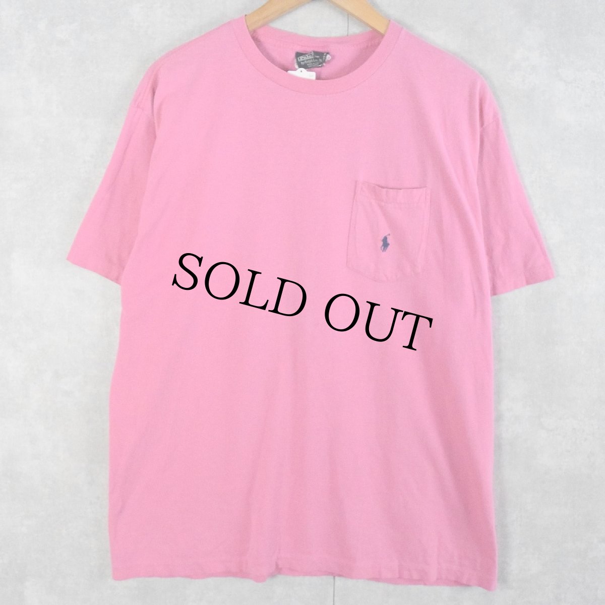 画像1: 90's POLO Ralph Lauren USA製 ロゴ刺繍 ポケットTシャツ M (1)