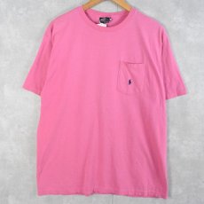 画像1: 90's POLO Ralph Lauren USA製 ロゴ刺繍 ポケットTシャツ M (1)