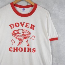 画像1: 80's USA製 "DOVER CHOIRS" プリントリンガーTシャツ L (1)