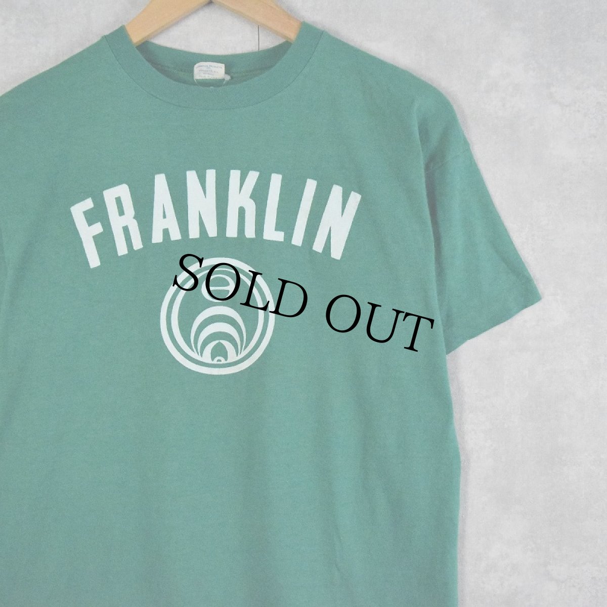 画像1: 【SALE】 70's Champion バータグ USA製 "FRANKLIN" プリントTシャツ L (1)