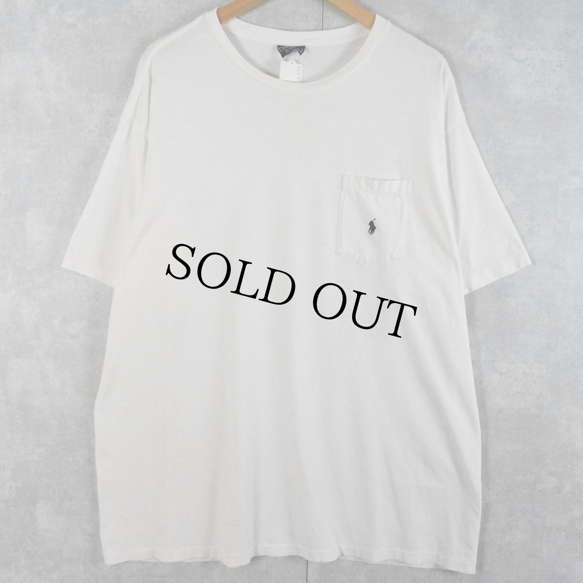 画像1: 90's POLO Ralph Lauren USA製 ロゴ刺繍 ポケットTシャツ XL (1)