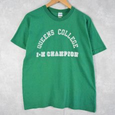 画像1: 70〜80's Champion バータグ USA製 "QUEENS COLLEGE" プリントTシャツ XL (1)