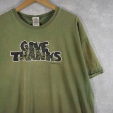 画像1: "GIVE THANKS" ガンジャプリントTシャツ 2XL (1)