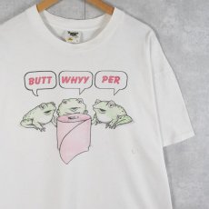 画像1: 90's USA製 "BUTT WHYY PER" ビールメーカーパロディプリントTシャツ XL (1)