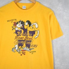 画像1: 70's Champion バータグ USA製 "WASHINGTIN 27 Huskies" プリントTシャツ L (1)