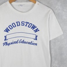 画像1: 70〜80's Champion バータグ USA製 "WOODSTOWN Physical Education" プリントTシャツ M (1)