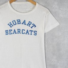 画像1: 60's〜 "HOBART EARCATS" フロッキープリントTシャツ (1)