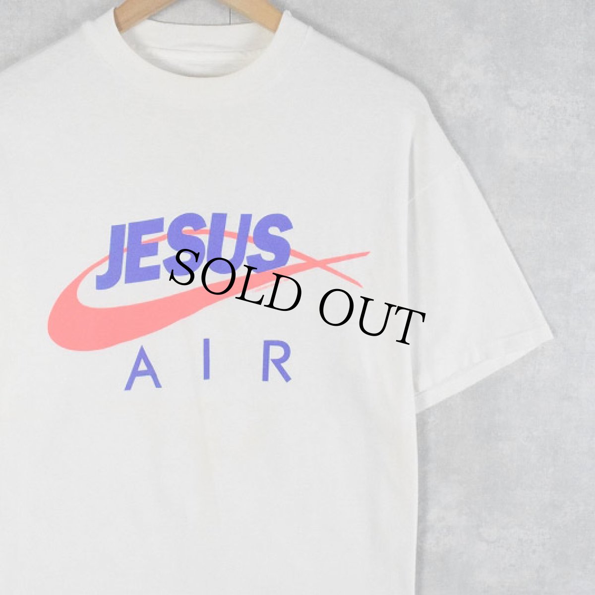 画像1: 90's "JESUS AIR" パロディプリントTシャツ (1)