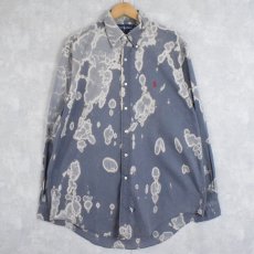 画像1: 90's Ralph Lauren ブリーチデザイン コットンボタンダウンシャツ L (1)