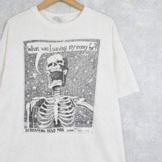 画像1: 90's BADBOB USA製 "SCREAMING DEAD MAN" アートプリントTシャツ L (1)
