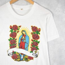 画像1: 80's USA製 "聖母マリア" プリントTシャツ M (1)