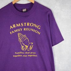 画像1: 90's USA製 "ARMSTRONG FAMILY REUNION" プレイング・ハンズプリントTシャツ XL (1)