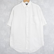 画像1: Ralph Lauren "MARLOWE" ロゴ刺繍 リネンボタンダウンシャツ M (1)